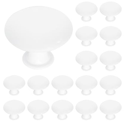 16 Pcs 30mm Antique White Kitchen Cabinet Knobs - color: White, size: 16 Pcs