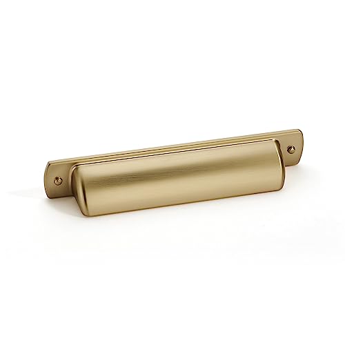 khtumeware 2 Pack 3 3/4"(96mm) Champagne Bronze Drawer Pulls Cabinet Bin Cup Pulls Kitchen Hardware Satin Brass Cabinet Handles Drawer Handles Knobs - color: Champagne Bronze, size: Cup Pulls 3-3/4" Hole Center