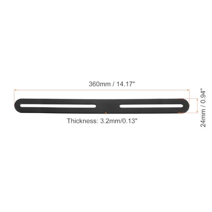 uxcell 2Pcs Adjustable Flat Mending Plate Support with Slot, 14.17 x 0.94 Inch Stainless Steel Slotted Straight Brace Brackets for Wooden Furniture, Black - size: 14.17 x 0.94 Inch