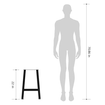 Metal Furniture Legs, Black Set of 2, 22H x 15W - size: 22 IN