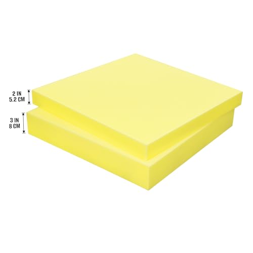 2 Pack 20''x20''x3'' High Density Foam Cushions,Yellow Square Seat Replacement Upholstery Foam for Couch, Chair, DIY - size: 2 Pack 20''x20''x3''
