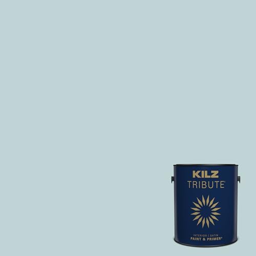 KILZ TRIBUTE Paint & Primer, Interior, Satin, Almost Aqua, 1 Gallon - color: ALMOST AQUA, size: 128 Fl Oz (Pack of 1)