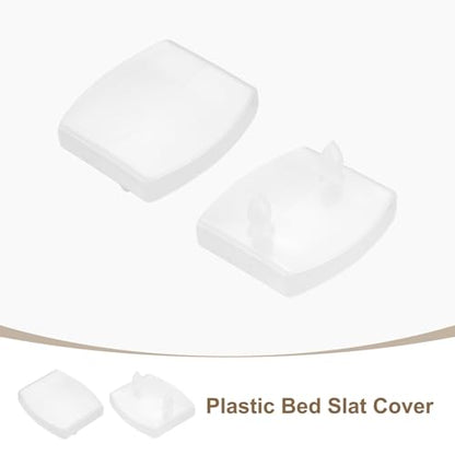 uxcell 12Pcs 55mmx9mm Plastic Bed Slat Center Caps,Bed Slat Cover - color: Clear White, size: 55mm x 9mm