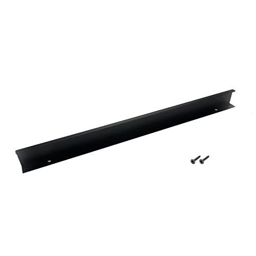 15.75 Inch Finger Pull 6Pcs, 12.6 Inch Hole Centers, Aluminum Alloy, Black - color: Black, size: 400mm/15.7", style: Straight Edge