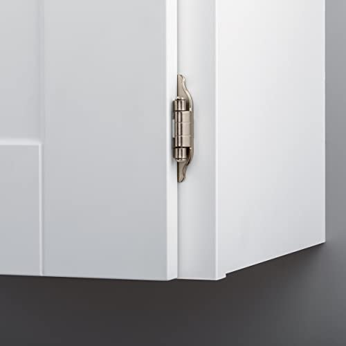 Franklin Brass (10-Count) Self-Closing Cabinet Hinges 1/2' Semi-Wrap Overlay for Cabinet Doors Kitchen/Cabinets/Cupboards/Furniture, Satin Nickel H01915K-SN-B (Pack of 10) - size: 1/2" Overlay (Pack of 10)