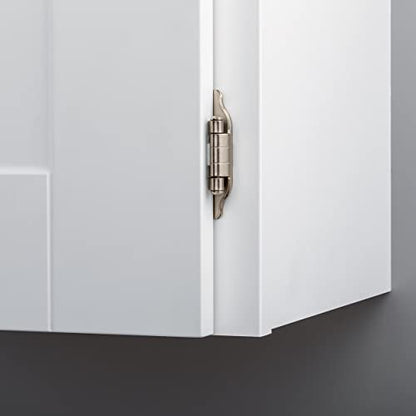 Franklin Brass (10-Count) Self-Closing Cabinet Hinges 1/2' Semi-Wrap Overlay for Cabinet Doors Kitchen/Cabinets/Cupboards/Furniture, Satin Nickel H01915K-SN-B (Pack of 10) - size: 1/2" Overlay (Pack of 10)