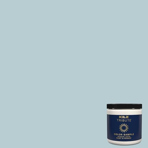 KILZ TRIBUTE Paint & Primer, Interior, Color Sample, Mountain Stream, 8 Ounces - color: MOUNTAIN STREAM, size: 8 Fl Oz (Pack of 1)