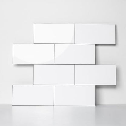 10 Sheets Polished White Peel and Stick Backsplash,11.8''x11.8'' PVC Subway Tile with Grout, Heat Resistant Stick on Tiles for Kitchen,Waterproof Peel and Stick Wall Tiles for Bathrrom - color: Polished White