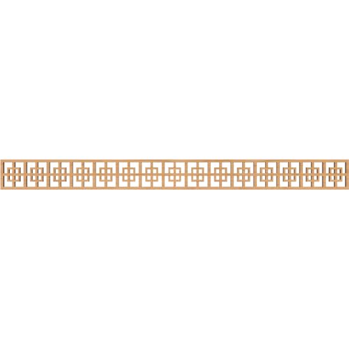 46 3/8"W x 4"H x 3/8"T Cambridge Fretwork Moulding, Maple - color: Maple, size: 4-in. H x 0.375-in. T