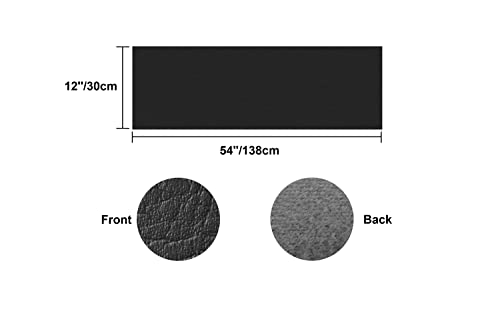 Wento 2.0mm Thick Faux Leather 54''x12'' Vinyl Leather Elephant Skin for Purses Making Leather Straps - color: Black, size: 54''x12''