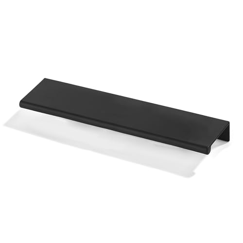 khtumeware 2 Pack 8 inch(203mm) Hole Center Black Finger Edge Pull Solid Zinc Drawer Pull Hidden Edge Treatment Hardware Matte Black Finger Pull Kitchen Drawer Hardware - color: Black, size: 8inch(203mm) hole center