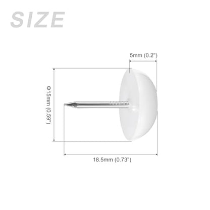 METALLIXITY Furniture Feet Nail (15mm/059in) 30Pcs, Plastic Circular Slope Chair Glides Sliders - for Chairs Sofa Furniture Sliders Protector Pad, White