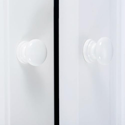 dophee 10Pcs Mini Round Wooden Knobs for Drawer Cabinet, 0.94"x0.87", White - color: White