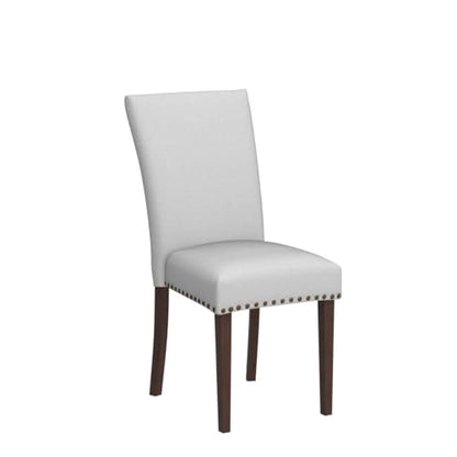 COLAMY Upholstered Parsons Dining Chairs Set of 4, Fabric Dining Room Kitchen Side Chair with Nailhead Trim and Wood Legs - Light Grey - color: F-lightgrey, size: Set of 4