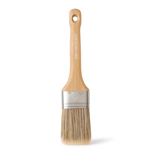 Chalk Style Paint Brush - Oval Brush with Synthetic Bristles for Smooth Furniture Paint Application with Minimal Brush Strokes, No Shedding, Vegan, Best for Water-Based Paint - 1.5" - size: 1.5"