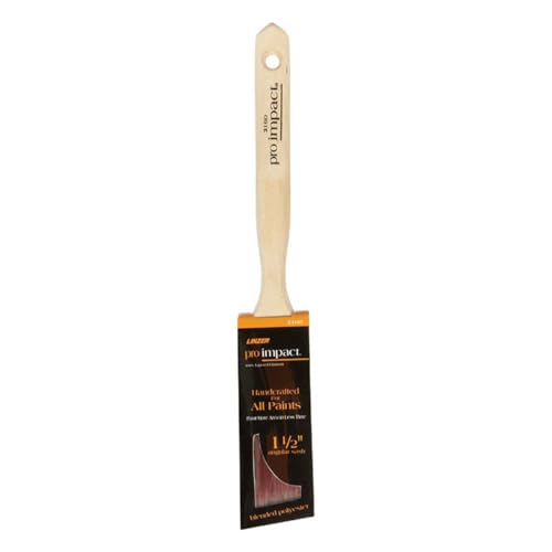 Linzer 0150 Pro Impact 2160 Sash Paint Brush, 1-1/2 in Width, Angular Chiseled Polyester, 1.5", No Color