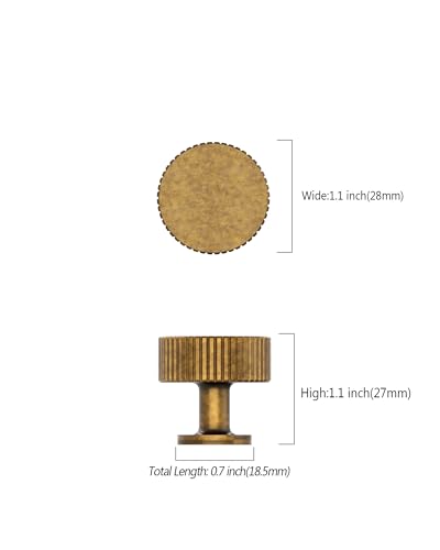Antique Brass Cabinet Knobs Drawer Pulls 10 Pack - color: Antique Brass, size: Knob - No Hole Center