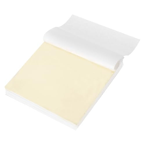 MECCANIXITY 300 Pcs Gold Leaf Sheets 5.5" x 5.5" Imitation Gold Foil Sheets for Crafts,Picture Frames,Sculpture,Nails and DIY Arts Decoration,Light Gold - color: Light Gold