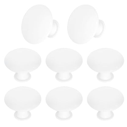 8 Pcs 30mm Antique White Kitchen Cabinet Knobs - color: White, size: 8 Pcs