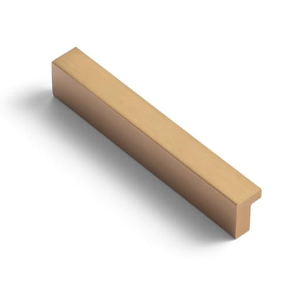 Goo-Ki Cabinet Handles 12 PCS - Champagne Bronze Drawer Pulls 3 in (76mm) Hole Centers - Tilted Solid Drawer Handles for Kitchen Cabinet Pulls - Finger Pull - color: Champagne Bronze, size: 3 Inch Hole Center