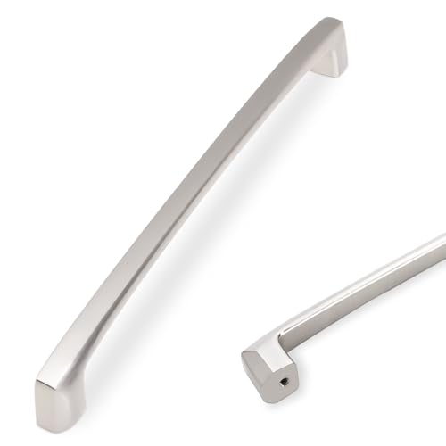 COTYKILEY 10 Pack 7.5 Inch(192mm) Brushed Satin Nickel Kitchen Cabinet Handles Silver Cabinet Pulls Cabinet Door Handles Kitchen Cabinet Hardware Cupboard Drawer Pulls Dresser Handles - color: Brushed Satin Nickel, size: 7.5" Hole Center（192MM）