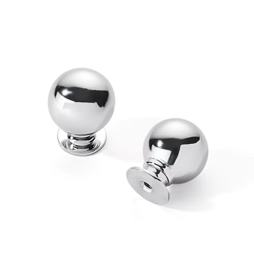 10 Pack 1-1/4 Inch Solid Polished Chrome Cabinet Knobs Large Heavy Duty Drawer Knobs Kitchen Cabinet Hardware Vintage Ball Knobs Pulls for Drawers. - color: Polished Chrome, size: 1-1/4 Inch