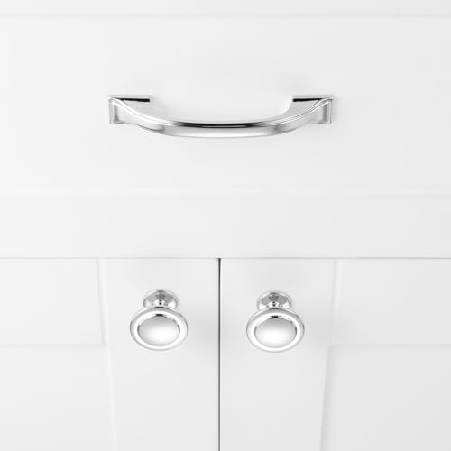 Polished Chrome Cabinet Knobs Round Kitchen Pulls 10 Pack 8222 - color: Polished Chrome, size: 1-1/4 Inches, style: 10 Pack Round Knob