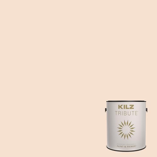 KILZ TRIBUTE Paint & Primer, Interior, Eggshell, Angelic Pink, 1 Gallon - color: ANGELIC PINK, size: 128 Fl Oz (Pack of 1), style: Eggshell