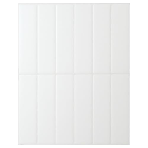 Smart Tiles Peel and Stick backsplash, Stacked Pure White, 11.43"x9" - color: Pure White