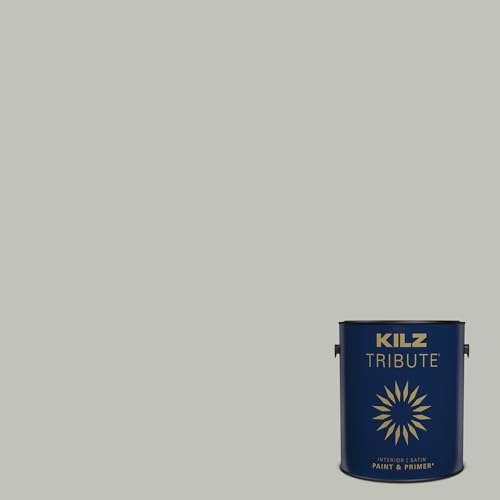 KILZ TRIBUTE Paint & Primer, Interior, Satin, Loden Frost, 1 Gallon - color: LODEN FROST, size: 128 Fl Oz (Pack of 1)