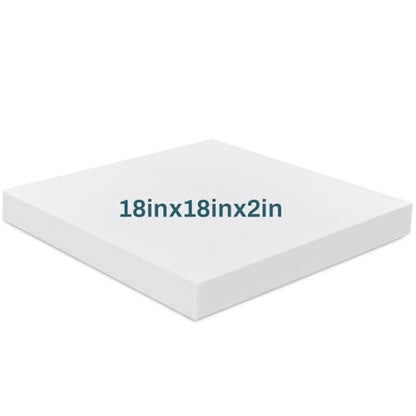 Frienda 1 Pack 2" x 18" x 18" Upholstery High Density Craft Foam, White - size: 2" x 18" x 18"
