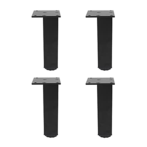 4 Pack Adjustable Furniture Legs, 120mm/4.72'' Black Aluminum Alloy Support Feet Heavy Duty Replacement Legs for Sofa Bed Desk TV Cabinet Couch Coffee Table Sideboards Cupboard Dresser - color: Black, size: 120mm/4.72''