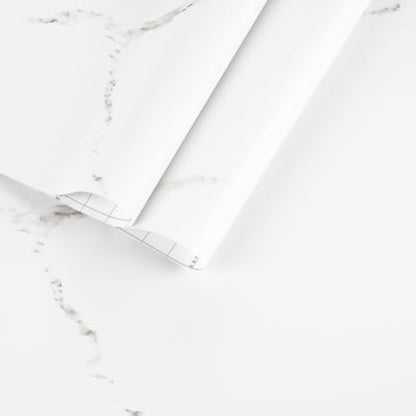 Matte White Marble Contact Paper Peel and Stick Marble Countertop - color: White, size: 15.7" x 78.7"