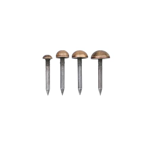 dophee 20Pcs Bronze Small Round Head Brass Upholstery Nails Tacks, 12mm - color: Antique Bronze, size: 12 mm