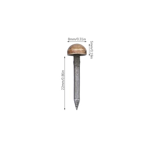 dophee 20Pcs Bronze Small Round Head Brass Upholstery Nails Tacks, 8mm - color: Antique Bronze, size: 8mm