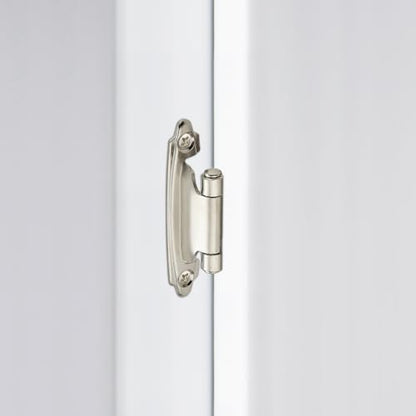 Brushed Nickel Cabinet Hinges, 1/2 Inch Overlay, 4 Pack(2 Pairs) - color: Brushed Nickel