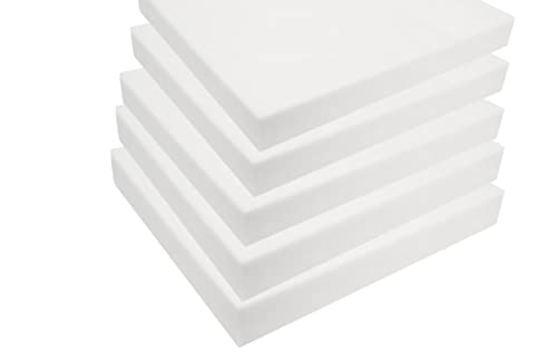 FoamTouch Upholstery Foam Cushion High Density (5pack) 4" Height x 24" Width x 24" Length Made in USA - size: 4x24x24(5pack)