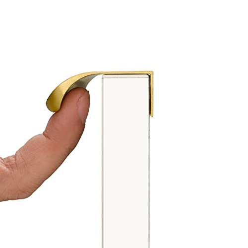 goldenwarm 10 Pack 5 Inch Matte Gold Finger Pulls Cabinet Edge Pulls Brushed Brass Drawer Handles Edge Hardware for Kitchen Cupboard - color: Matte Gold, size: Hole Center:128mm(5in)