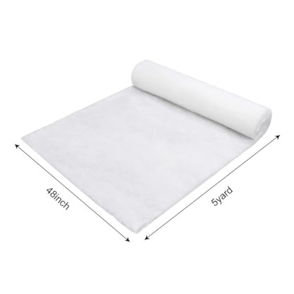Quilt Batting by The Roll 48 Inch Polyester Quilt Batting, Soft Batting for Quilts Fiberfill Stuffing Fabric for Cushion Interior Decoration Crafts - size: 48 inch*5 yards