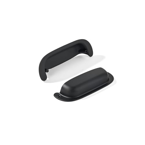 khtumeware 10 Pack 2-1/2"(64mm) Hole Center Retro Drawer Pulls Matte Black Cabinet Bin Cup Pulls Bathroom Hardware Cabinet Handles Drawer Handles Knobs - color: Matte Black, size: 2-1/2"(64mm) Hole Center, style: 10-Pack