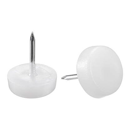 uxcell Furniture Feet Nail Plastic Glide Nails Chair Table Leg Protector 16mm Dia White 60pcs - size: 16mm
