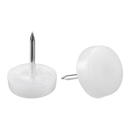 uxcell Furniture Feet Nail Plastic Glide Nails Chair Table Leg Protector 16mm Dia White 60pcs - size: 16mm