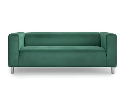 MASTERS OF COVERS Snug Fit Classic Velvet Klippan Loveseat Slipcover for The IKEA 2 Seater Klippan Loveseat Sofa Cover Replacement (Green, Velvet) - color: Velvet-green, size: Velvet