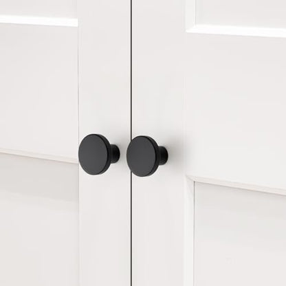 HOME EDIT 10 Pack Black Cabinet Knobs, 1-1/5 Inch Round Drawer Knobs