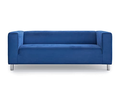 MASTERS OF COVERS Snug Fit Classic Velvet Klippan Loveseat Slipcover for The IKEA 2 Seater Klippan Loveseat Sofa Cover Replacement (Blue, Velvet) - color: Velvet Blue, size: Velvet