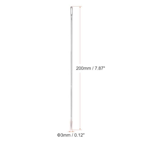 HARFINGTON 10pcs 8 Inch Upholstery Needles Large Eye Stitching Needles Stainless Steel Straight Hand Sewing Needles for Home Hand Sewing Leather Tapestry Embroidery Tufting Webbing Carpet - size: 8 Inch