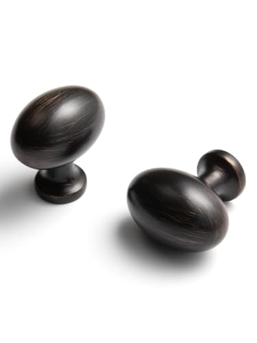 Oval Oil Rubbed Bronze Cabinet Knobs, Zinc Alloy for Drawer Knobs for Dresser Cupboard Wardrobe, Kitchen Cabinet Pulls (2, Oil Rubbed Bronze, Egg knob) - color: Oil Rubbed Bronze