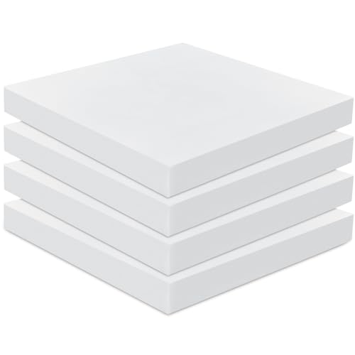 Frienda 4 Pack 3" x 24" x 24" Upholstery High Density Foam Cushion, White - color: White, size: 3" x 24" x 24"