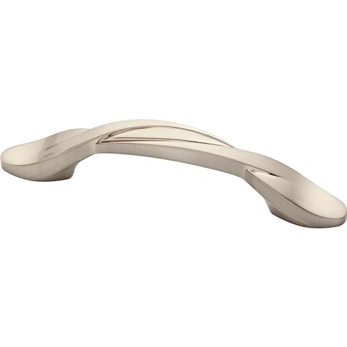 Franklin Brass (10-Pack) – Satin Nickel Cabinet Handles, 3 Inch Hole Center, Classic Pulls for Drawers, Kitchen Cabinet Door, Dressers | Simple Twist - color: Satin Nickel