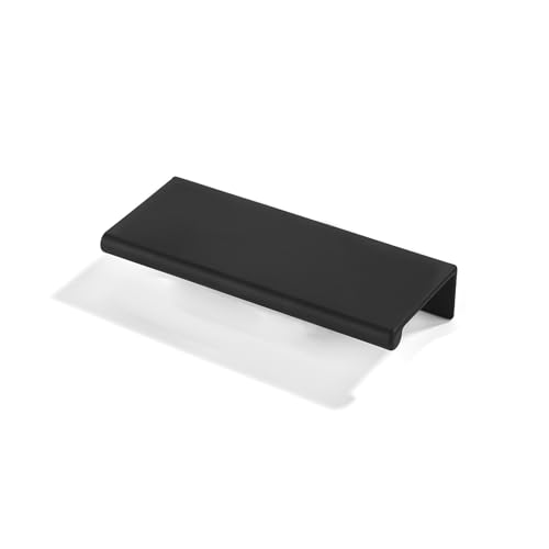 khtumeware 2 Pack 3 inch(76mm) Hole Center Black Finger Edge Pull Solid Zinc Drawer Pull Hidden Edge Treatment Hardware Matte Black Finger Pull Kitchen Drawer Hardware - color: Black, size: 3inch(76mm) hole center